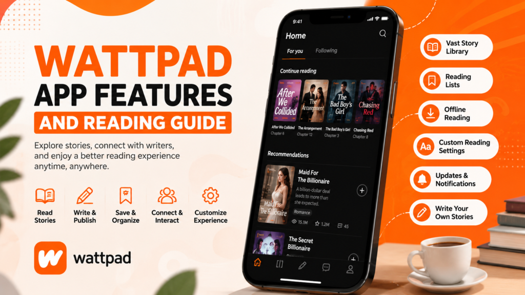 Wattpad app features on Android